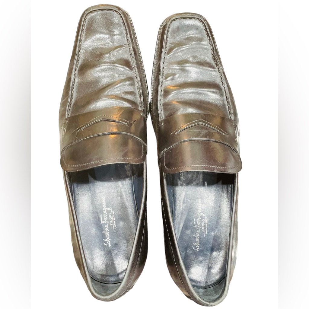 Salvatore Ferragamo Men's 11.5 Black Used Dress Shoe
